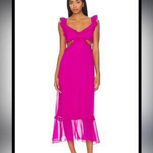 Show Me Your MuMu Fuchsia Midi Dress